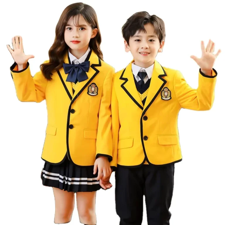 High-School-Uniforms-Patterns-for-Girls-and-Boys-Yellow-Dark-Blue-School-Uniforms