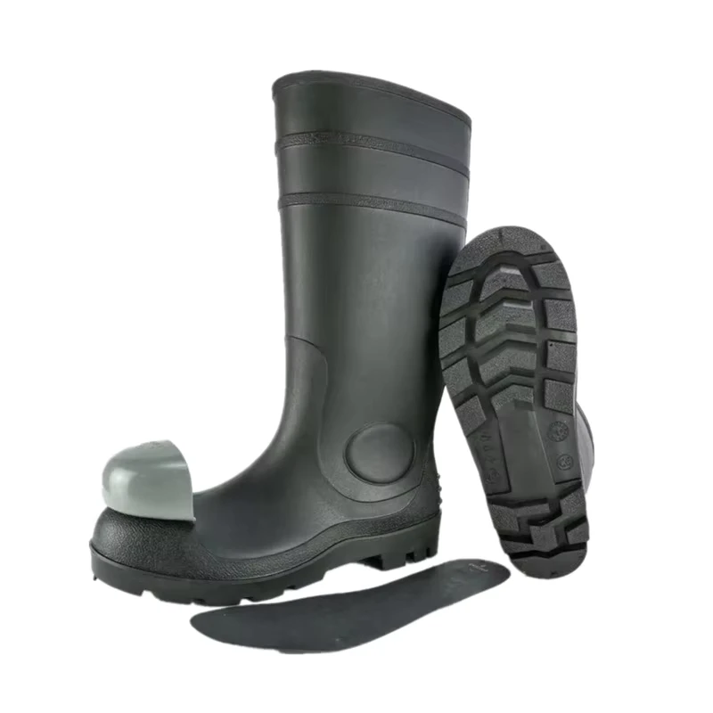 High-Tube Steel Toe Waterproof Rain Boots Anti-Smash Anti-Puncture Non-Slip Work Safety Shoes