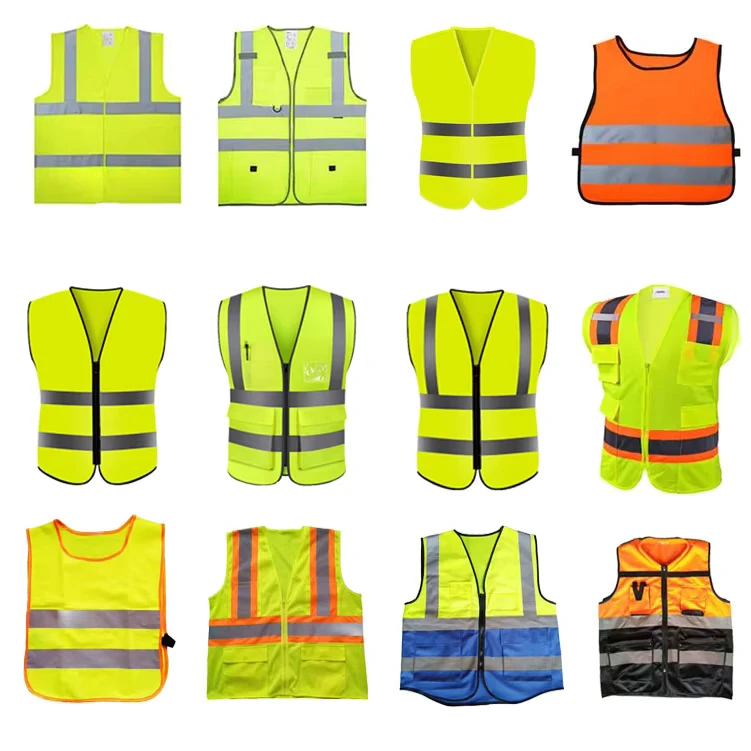 High-Vis-100-Polyester-Knitting-Fabric-Construction-Working-Vest-Roadway-Safety-Jacket-High-Visibility-Safety-Vest