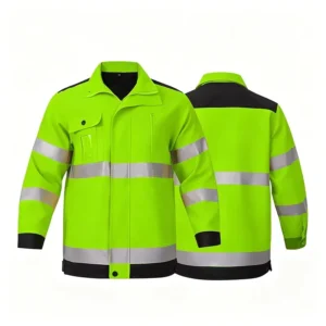 High Vis Fluorescent Reflective Anti static Breathable Water Resistant Polyester Cotton Coverall Wear Resistant Comfortable Red