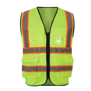 High-Vis Reflective Safety Vest for Highway Construction and Road Traffic with Fluorescent Multi-Pocket Design