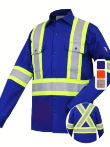 High Vis Reflector Safety Work Shirt Flame Resistant Sweatshirt FRC Clothing Wear Construction Reflective Safety Jacket