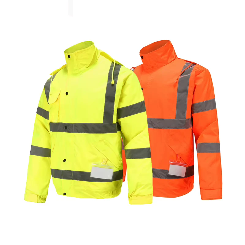 High Vis Riding Clothes Reflective Jacket Waterproof 300D Oxford Warm Reflective Flight Cycling Safety Jacket