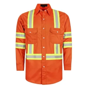 High Vis Type O Class 1 Shirts with Yellow Reflective Tape Lightweight High Visibility FR Shirts