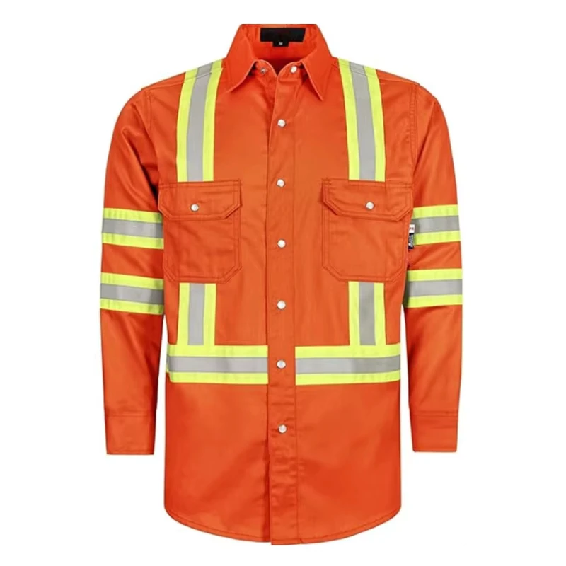 High Vis Type O Class 1 Shirts with Yellow Reflective Tape Lightweight High Visibility FR Shirts