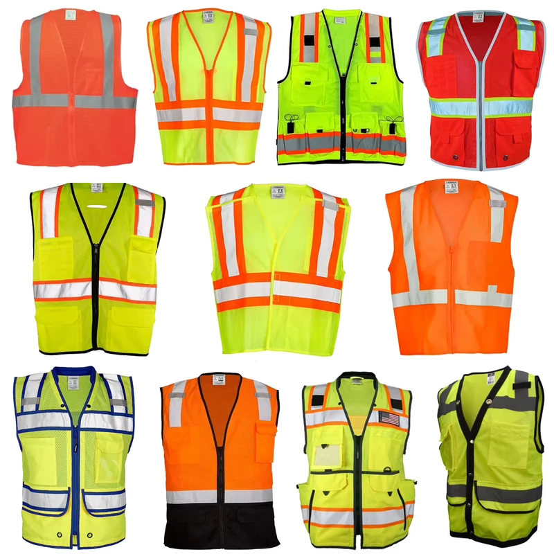 High Visibility 100% Polyester Reflective Safety Clothing Construction Working Vest Roadway Safety Vest