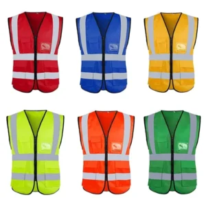 High Visibility 100% Polyester Reflective Safety Vest with Pockets