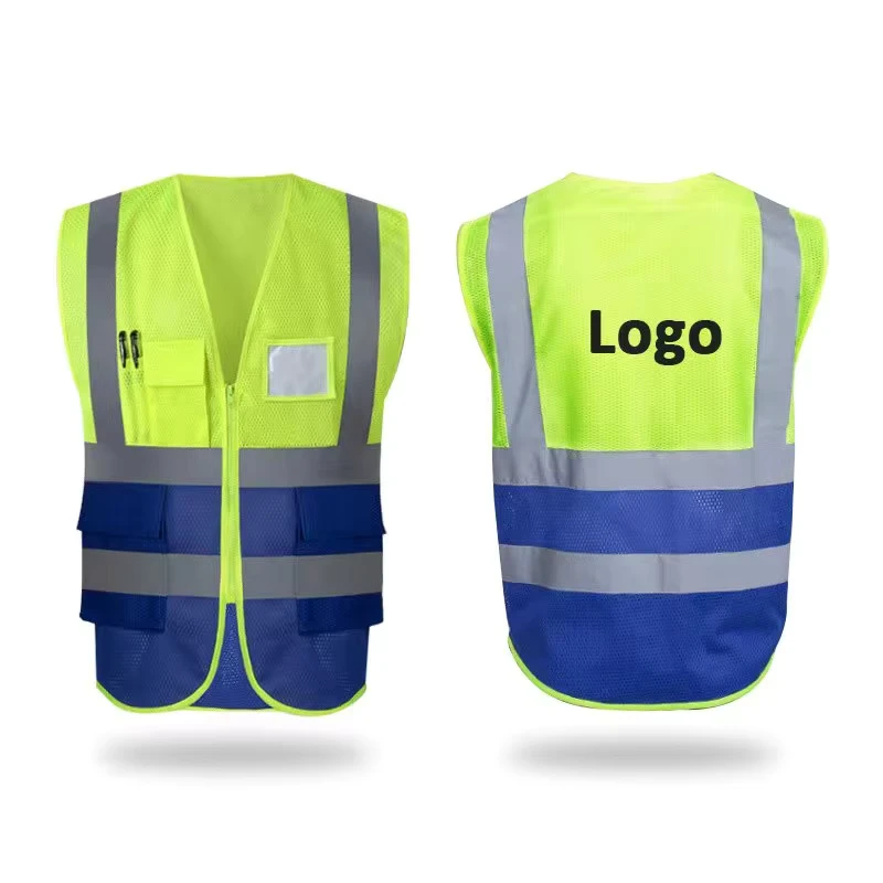 High Visibility 120 Gsm Knitted Fabric Traffic Reflective Safety Vest with Logo