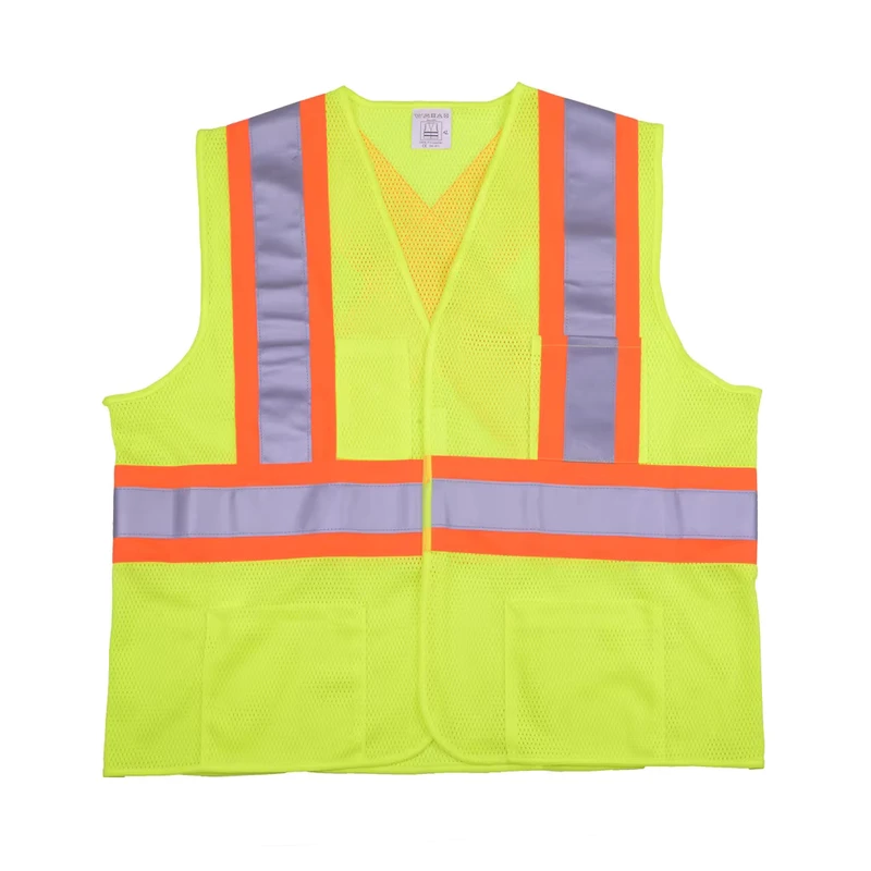 High Visibility 5 Point Breakaway Mesh Reflective Safety Polyester Construction Vest with ANSI ISEA 107 Approval