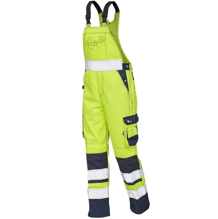 High Visibility ANSI Class 1 Flame Resistant Safety Workwear Coveralls Reflective Strips Customized Logo Waterproof Bib Overall