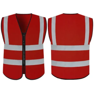High Visibility ANSI Class 1 Waterproof Breathable Reflective Safety Vest for Construction Workers