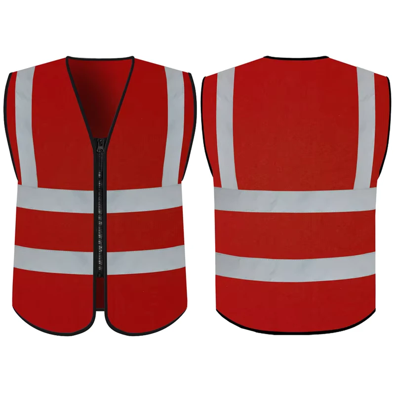 High Visibility ANSI Class 1 Waterproof Breathable Reflective Safety Vest for Construction Workers