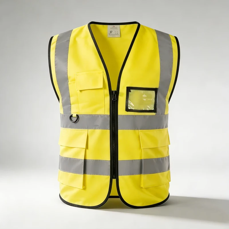 High Visibility ANSI Class 2 Safety Vest 120g Knitted Fabric Bright Reflective Strips Custom Logo Print Water Proof Labels