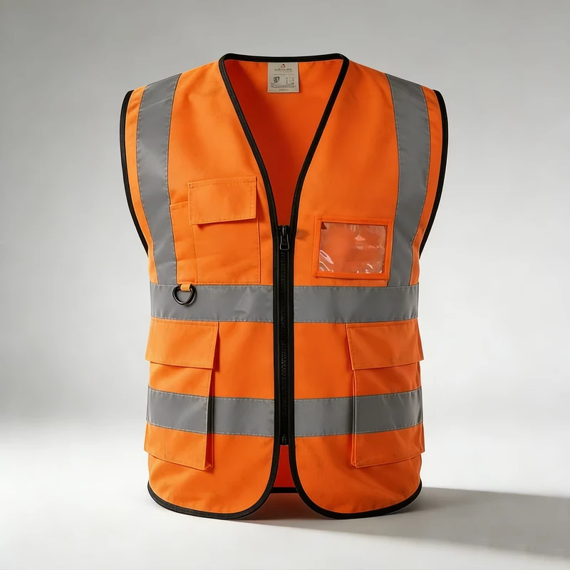 High Visibility ANSI Class 2 Safety Vest 120g Knitted Fabric Water Proof Bright Reflective Strips Custom Logo Print