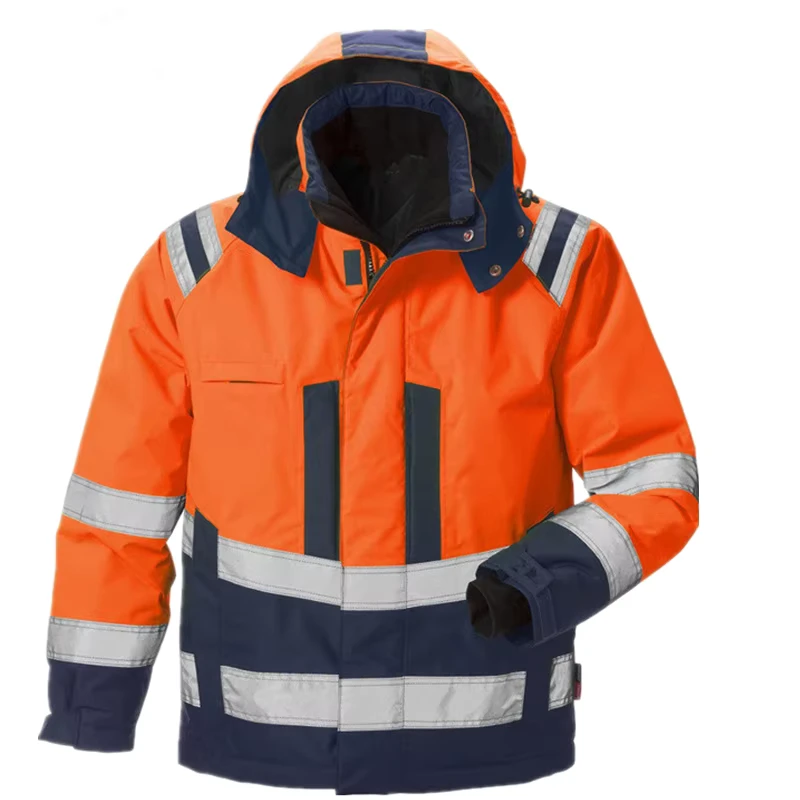 High Visibility ANSI Class 3 Water Proof Customized Logo Security Bomber Jacket Orange