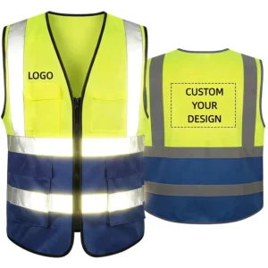 High Visibility Breathable Mesh Multi Pockets ANSI Class 2 Construction Site Traffic Work Reflective Safety Vest