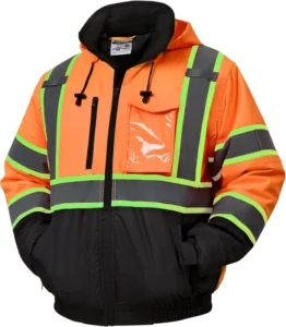 High Visibility Breathable Safety Jacket ANSI Class 2 Waterproof Rain Jacket for Construction Utility Workers