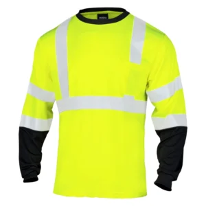 High Visibility Class 3 Fluorescent Breathable Reflective Hi Vis Polyester Construction Safety Shirt Moisture Wicking UPF Logo