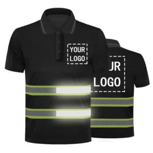 High Visibility Construction Mining Workwear Polo Shirt with Reflective Tape