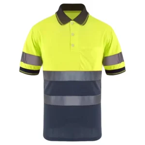 High Visibility Custom Logo Hi Vis Reflective Safety T Shirt Men Short Sleeve Working Polo Shirt