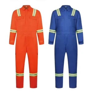 High-Visibility FR Anti-Heat Level C Pure Cotton Reflective Safety Coverall