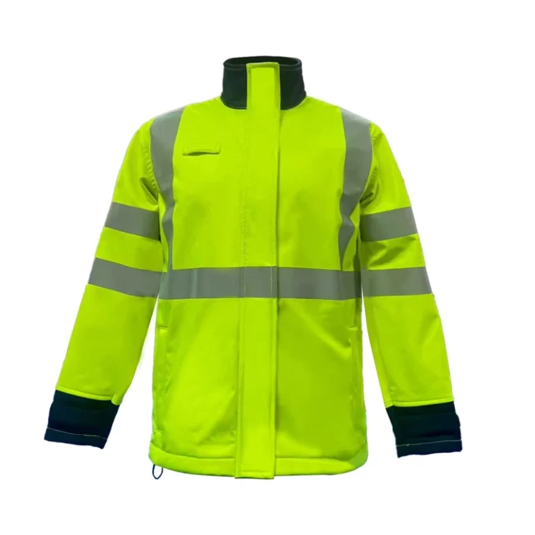 High-Visibility-FR-HV-Yellow-Softshell-Jacket-Waterproof-Fireproof-Anti-Static-Regular-Fit-Safety-Clothing-YKK-Custom