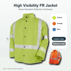 High Visibility FR Jacket Flame Resistant Reflective Safety Work Jacket with Certified Fabric Options