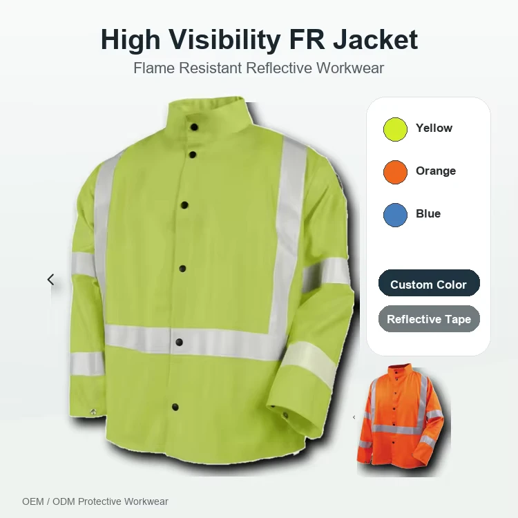 High Visibility FR Jacket Flame Resistant Reflective Safety Work Jacket with Certified Fabric Options