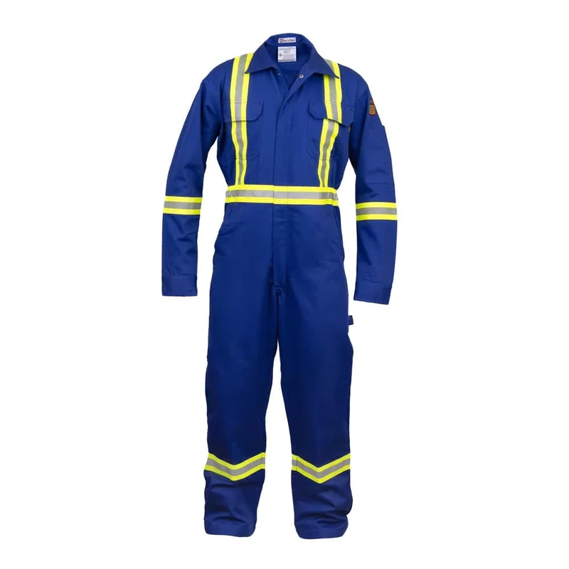 High Visibility FR Work Coverall Hi Vis Polyester Coverall with Breathable Fluorescent and Flame Retardant Features