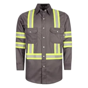 High Visibility Fire Retardant Apparel American Flag ANSI ISEA Type O Class1 Flame Resistant Hi Vis Reflective Jacket FR Shirts
