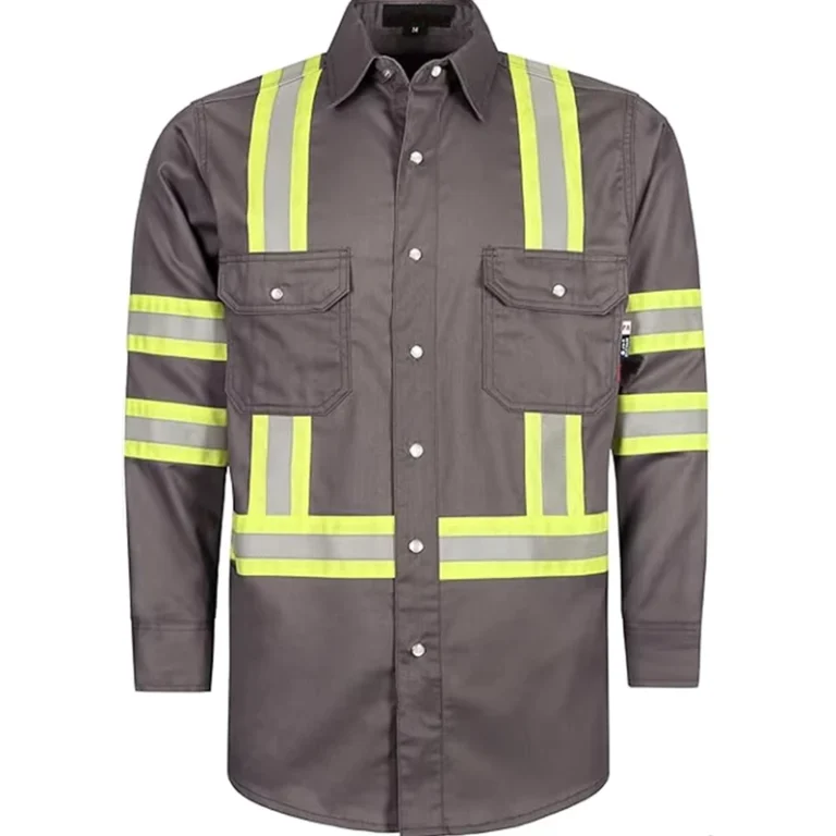 High-Visibility-Fire-Retardant-FR-Shirts-Yellow-Silver-Reflective-X-Back-6
