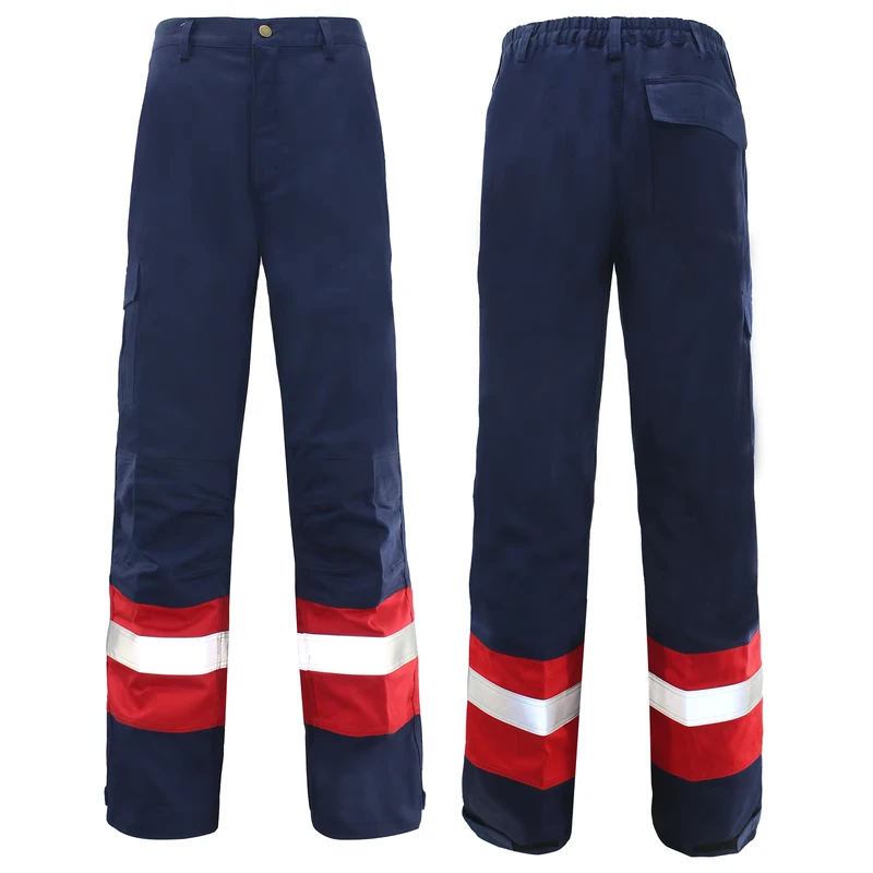 High Visibility Flame Retardant Workwear Pants for Men Customizable Reflective Safety Protective Cargo 100% Cotton