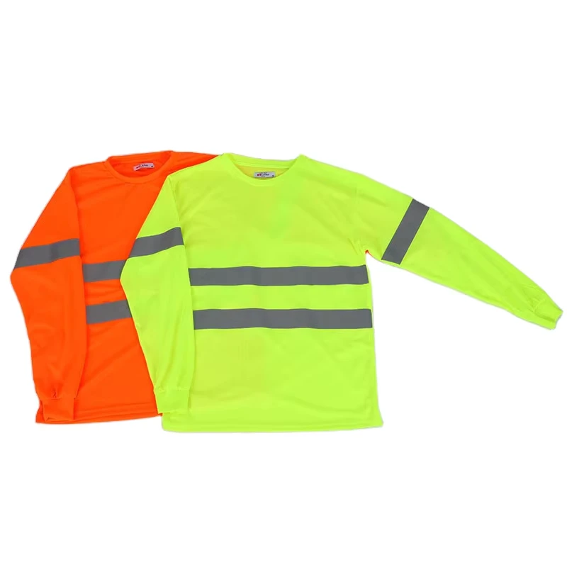 High Visibility Fluorescent Polyester Hi Vis Safety T Shirt for Construction Work Wear Sports Custom