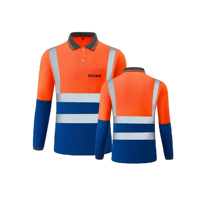 High Visibility Fluorescent Polyester Summer Short Sleeve Custom Logo Road Security Safety Reflective Unisex CE Workwear