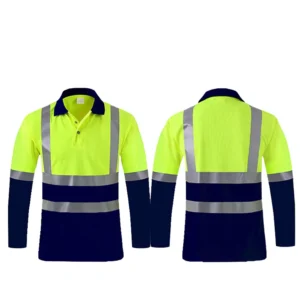 High Visibility Fluorescent Polyester Summer Short Sleeve Custom Logo Road Security Safety Reflective Workwear Hi Vis Shirt