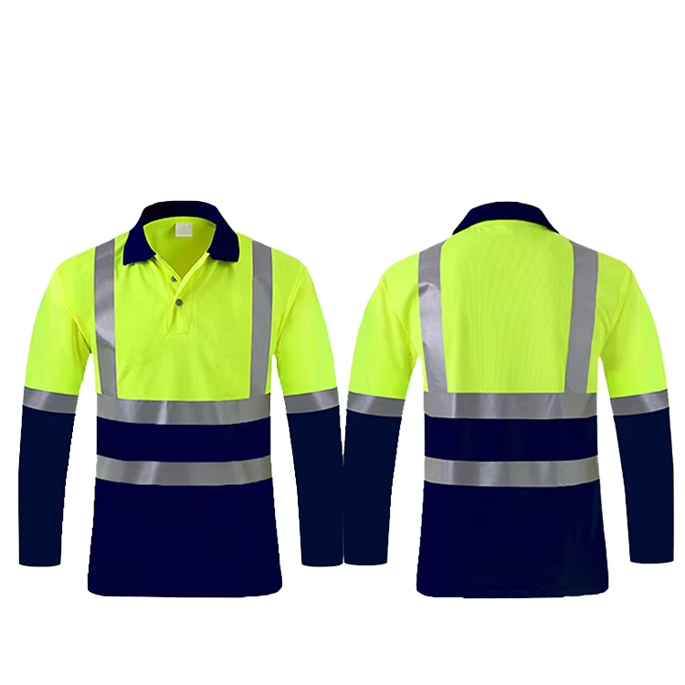 High Visibility Fluorescent Polyester Summer Short Sleeve Custom Logo Road Security Safety Reflective Workwear Hi Vis Shirt