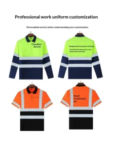 High Visibility Fluorescent Polyester Summer Short Sleeve Custom Logo Road Security Safety Reflective Workwear Hi Vis Shirt