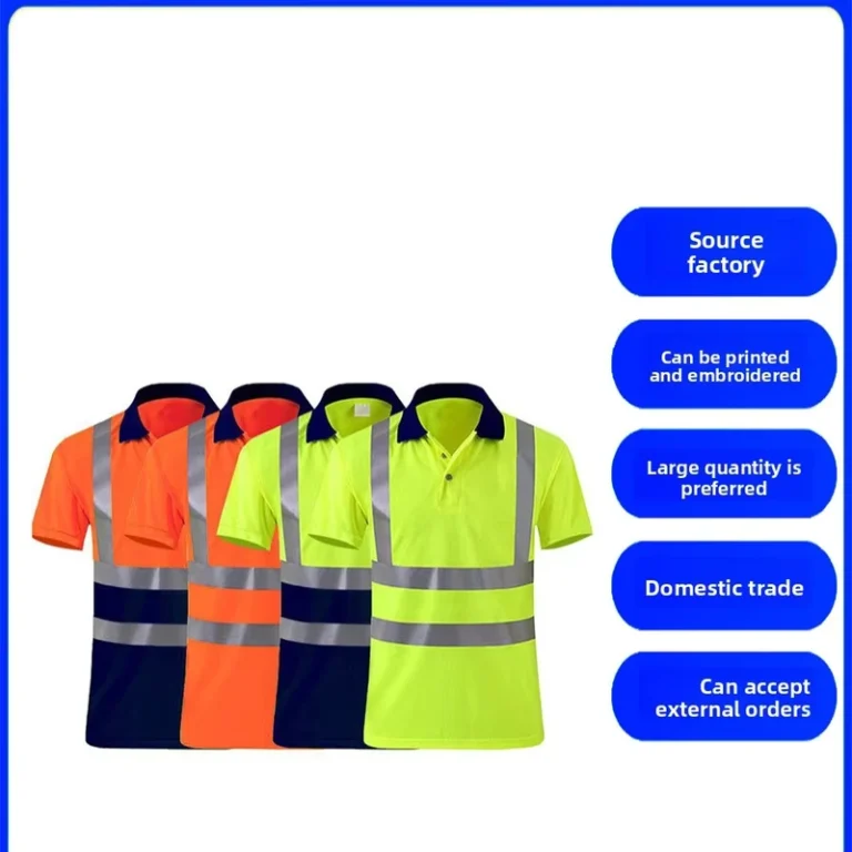 High-Visibility-Fluorescent-Polyester-Summer-Short-Sleeve-Custom-Logo-Road-Security-Safety-Reflective-Workwear-Hi-Vis-Shirt