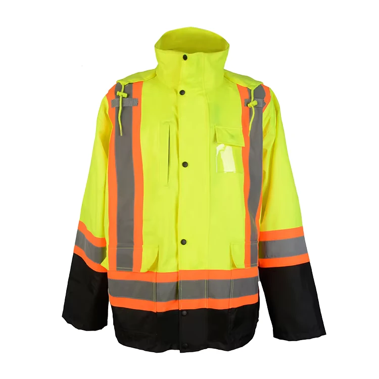 High Visibility Fluorescent Reflective Jacket Hi Vis Construction Safety Jacket