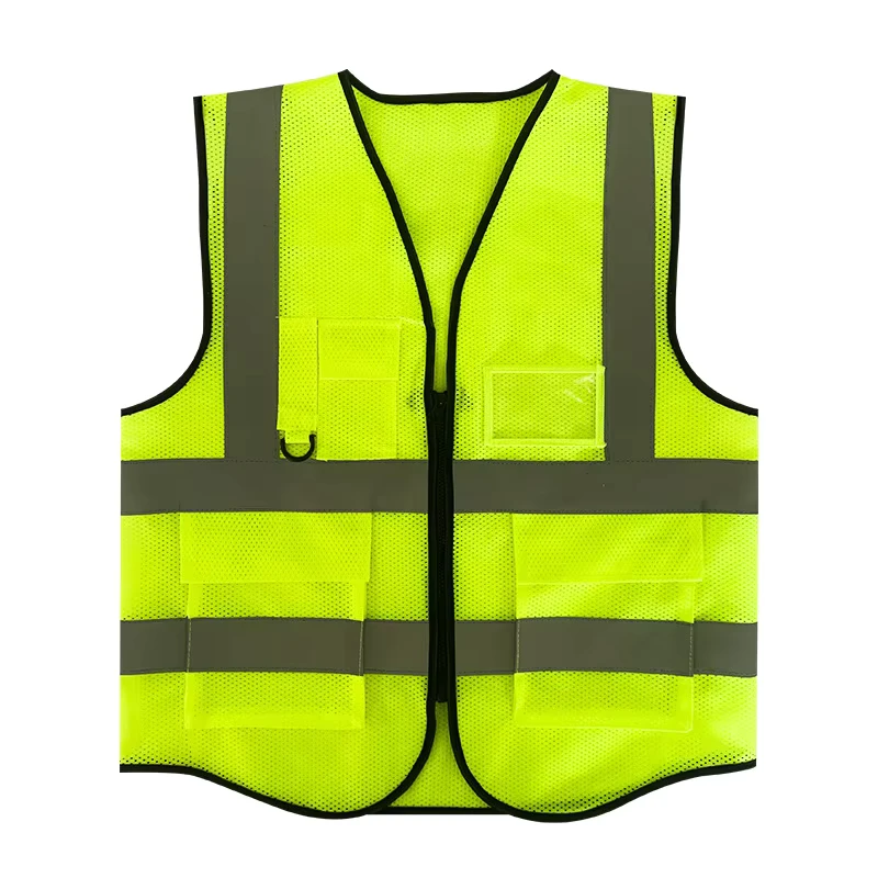 High Visibility Fluorescent Reflective Safety Vest Polyester Mesh Construction Rescue