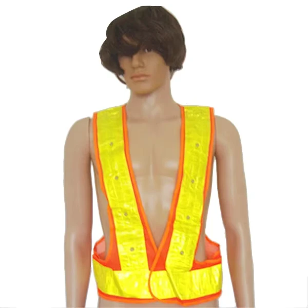 High Visibility Glow Work Polyester Mesh Vest