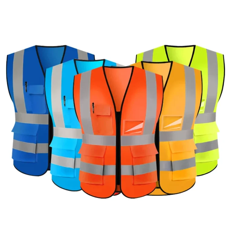 High-Visibility-Hi-Vis-Multi-pocket-Cloth-Work-Security-Road-Traffic-Riding-Reflector-Jacket-Reflective-Safety-Vest-With-Logo