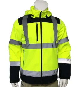 High Visibility Hi Vis Softshell Safety Jacket for Outdoor Waterproof Reflective Clothing Yellow Bangladesh Security Clothing