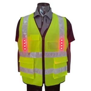 High-Visibility LED Reflective Construction Safety Vest with Pockets