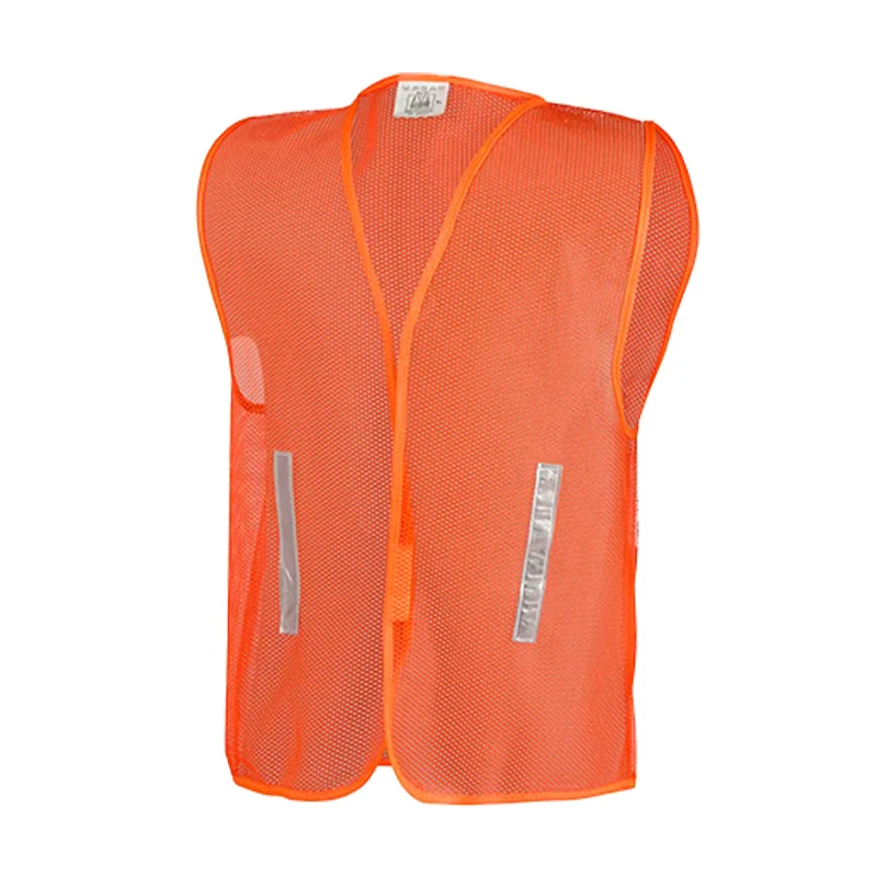 High Visibility Lightweight Red Construction Reflector Vest Mesh Polyester Safety Vest with PVC Reflective Tape