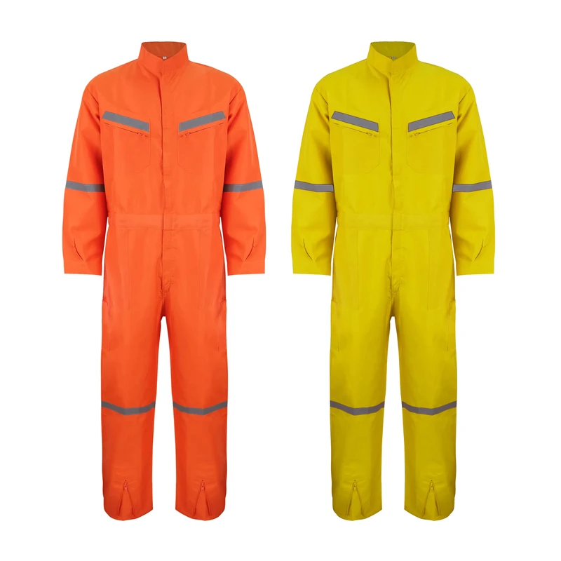 High Visibility Men's Mining Industry Coverall Safety Reflective CE Certified Polyester Poplin Working Clothes
