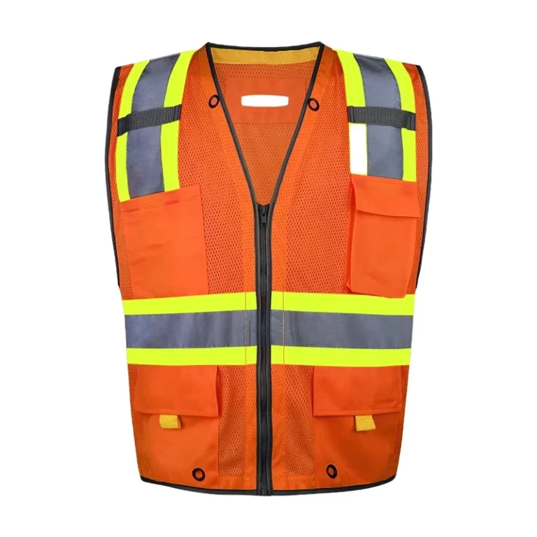 High-Visibility-Mesh-Reflective-Custom-Logo-Safety-Vest-Multi-pocket-Design-Reflective-Strips-Lightweight-Breathable-Safety-Vest