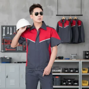 High-Visibility Mining Safety Workwear Set, Multi-Pocket Polyester Cotton Cargo Pants