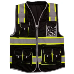High Visibility Multi-Pocket Reflective Safety Jacket for Roadway Workers