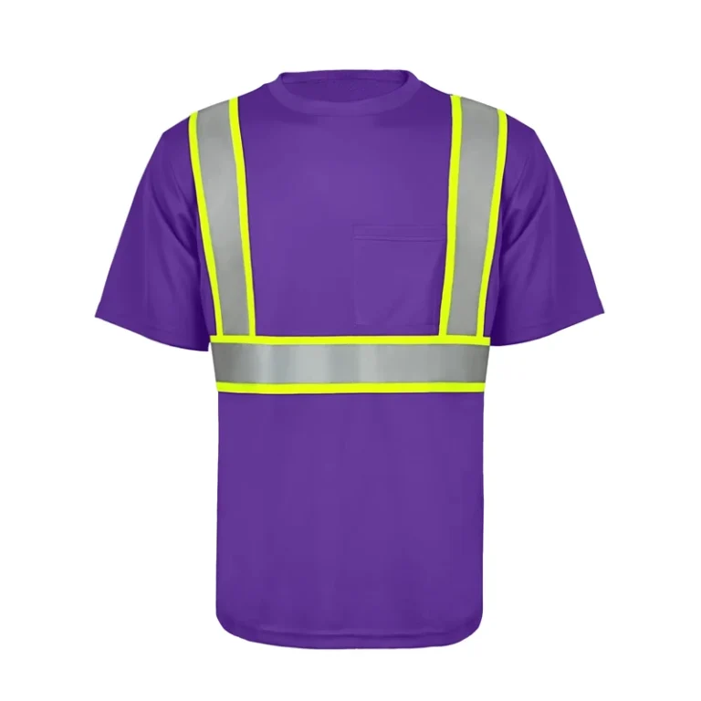 High-Visibility-Multi-Scenario-Use-Reflective-Workwear-Tee-Mesh-Ventilation-Fluorescent-Purple-Reflective-Stripes-Safety-T-Shirt
